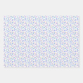 白に小さな青と紫の花 ラッピングペーパーシート (正面)