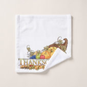 白に感謝の気持ちを込めたホルン バスタオルセット (ウォッシュタオル)