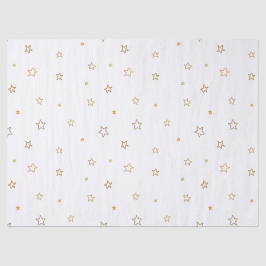 白に散らばったかわいい星型 薄葉紙 (正面)