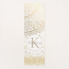 白に星を輝かせる金ゴールドマンダラ ヨガマット