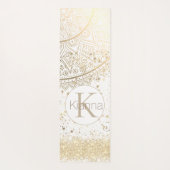 白に星を輝かせる金ゴールドマンダラ ヨガマット (裏面)