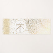 白に星を輝かせる金ゴールドマンダラ ヨガマット (正面(横))