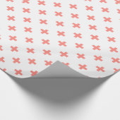 白に桃の水玉 ラッピングペーパー (角)