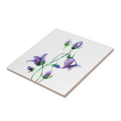 白に水彩のスミレ色のブルーベル タイル (側面)