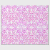 白に水彩ピンクのフローラルパターン ラッピングペーパー (フラット)