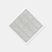 白に灰色、緑、ピンクのシャクナゲ スタンダードカクテルナプキン (角)