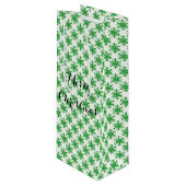 白に点々のある緑の星 ワインギフトバッグ (正面アングル)