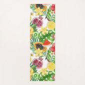 白に熱帯のミックスフルーツ、花葉や ヨガマット (正面)