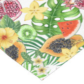 白に熱帯のミックスフルーツ、花離れや ショートテーブルランナー (コーナー)