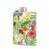 白に熱帯のミックスフルーツ、花離れや フラスク (左)