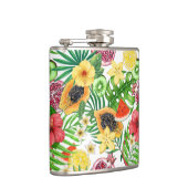 白に熱帯のミックスフルーツ、花離れや フラスク (右)