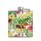 白に熱帯のミックスフルーツ、花離れや フラスク (裏面)