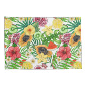 白に熱帯のミックスフルーツ、花離れや 枕カバー (裏面-右)