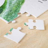 白に独身のピンクのバラの開花、コリントの詩 ジグソーパズル (側面)