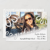 白に白の花/絵柄 卒業発表 案内状 (正面/裏面)