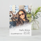 白に白の花/絵柄 卒業発表 案内状 (スタンド正面)