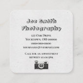 白に積み重ねた古いカメラコレクション スクエア名刺 (裏面)