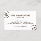 白に素朴木材で焼かれた刻印モノグラム 名刺 (裏面)