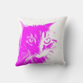 白に紫とピンクの猫好き用 クッション (裏面)