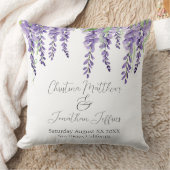白に紫の藤のエレガント花 クッション (ブランケット)
