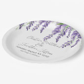 白に紫の藤のエレガント花 ペーパープレート (アングル)