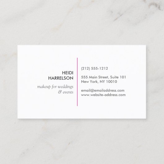 白に絵を描ピンクの蝶のロゴ 名刺 (裏面)