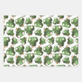 白に緑のかわいいカエル ラッピングペーパーシート (正面)