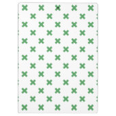 白に緑の十字縫い クリップボード (裏面)