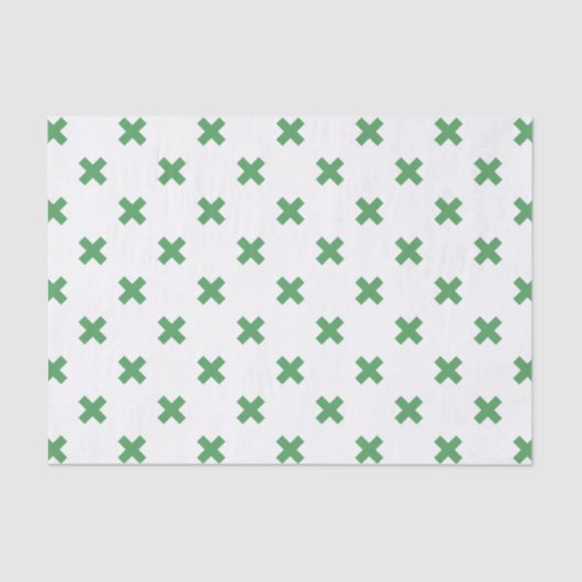 白に緑の十字縫い 薄葉紙 (正面)