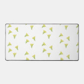 白に緑の葉花をつける デスクマット (正面)