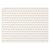 白に美しいピンクの花 テーブルクロス (正面(横))