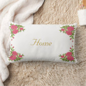 白に美しい牡丹の花 ランバークッション (ブランケット)