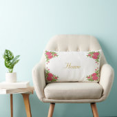 白に美しい牡丹の花 ランバークッション (椅子)