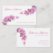 白に美しい紫のピンクの蘭の花！ 名刺 (正面/裏面)