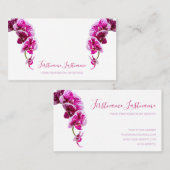 白に美しい紫のピンクの蘭の花！ 名刺 (正面/裏面)