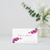 白に美しい紫のピンクの蘭の花！ 名刺 (スタンド正面)