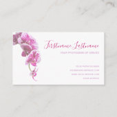 白に美しい紫のピンクの蘭の花！ 名刺 (裏面)