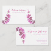 白に美しい紫のピンクの蘭の花！ 名刺 (正面/裏面)