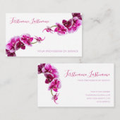 白に美しい紫のピンクの蘭の花！busi 名刺 (正面/裏面)