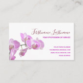 白に美しい紫のピンクの蘭の花！busi 名刺 (裏面)