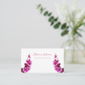 白に美しい紫のピンクの蘭の花！busi 名刺 (スタンド正面)