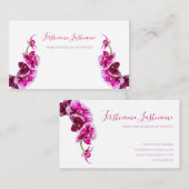 白に美しい紫のピンクの蘭の花！busi 名刺 (正面/裏面)