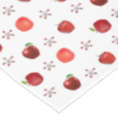 白に美しい赤りんご&リンゴの花 テーブルクロス (アングル)