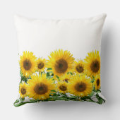 白に美しい黄色のひまわり クッション (裏面)