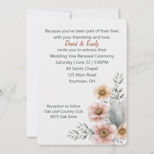 白に花を咲かせることを誓う 招待状 (正面)