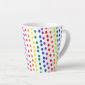 白に虹のキャンディドット カフェラテマグ (右アングル)