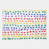 白に虹のキャンディドット キッチンタオル (横)