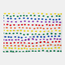 白に虹のキャンディドット キッチンタオル