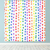 白に虹のキャンディドット キャンバスプリント (インサイチュ (ウッドフロア))