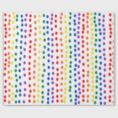 白に虹のキャンディドット ラッピングペーパー (フラット)